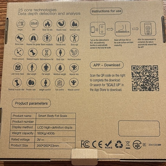 Smart Body Fat digital scale bathroom NWBOX connects to phone / health tracking - Picture 2 of 4